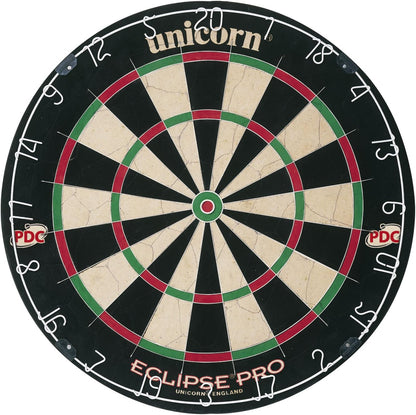 Dartboard Darts Board | Eclipse Pro/Eclipse Pro 2 | Flat Profile Number Ring | Championship Quality Sisal Bristle | Staple-Free Construction
