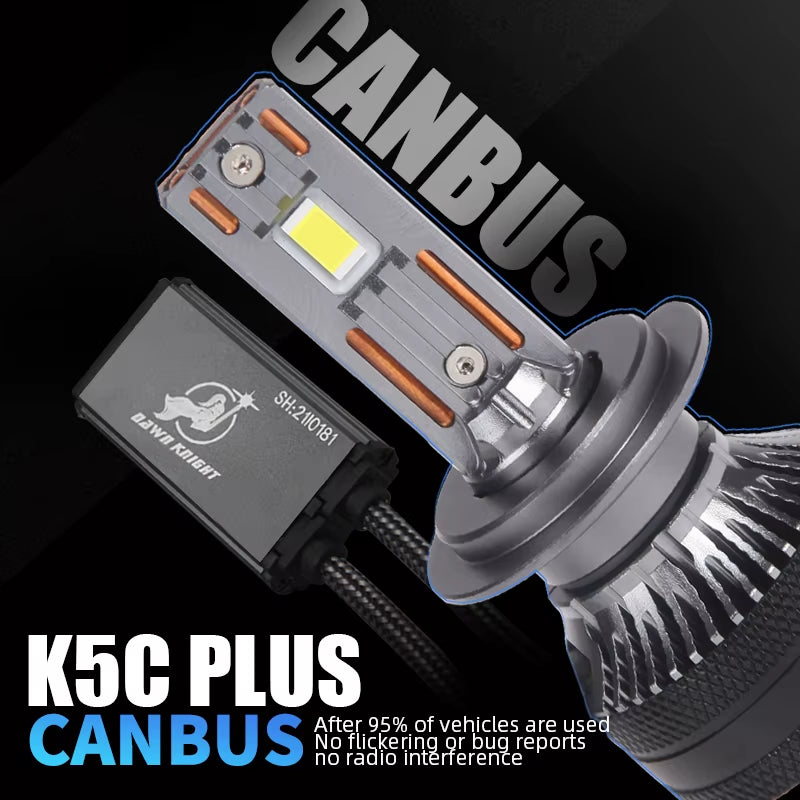 DAWNKNIGHT K5C plus 140W H7 Canbus Led Bulbs 4300K LED H4 H11 HB3 9005 HB4 9006 K6C Led Double Copper Tube Fog Light 12V 2PCS